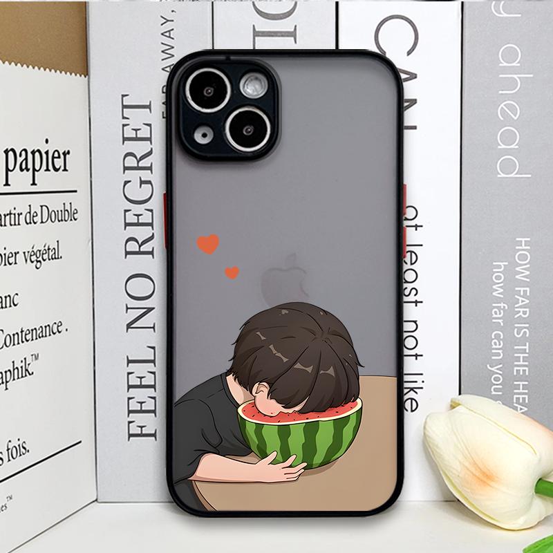 Kreative Cartoon Junge Mädchen Paare Partner Handyhülle für iPhone 17 16 Pro Max 15 14 13 12 11 XS MAX X XR 7 8 14 16 Plus Hartschalenhülle