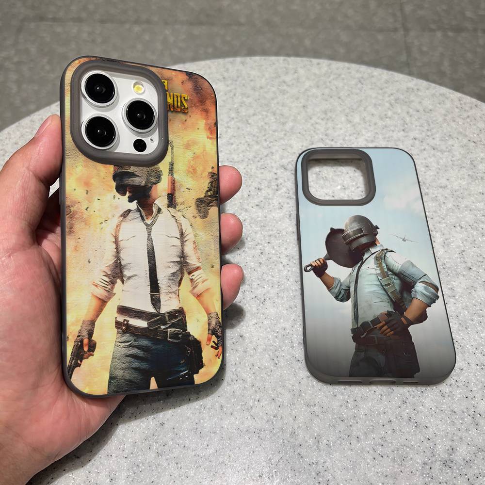 Game P-PUBG B-BATTLEGROUNDS For iPhone 16 15 11 12 13 14 17 Pro Max PLUS Pro Soft Corrugated Silicone Back Phone Case