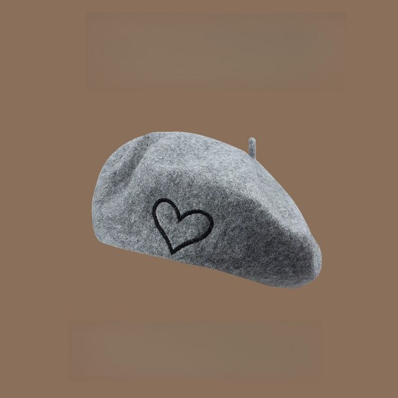 Temperament Pearl Water Diamond Beret Women's Autumn/Winter British Retro Korean Japanese Painter's Hat
