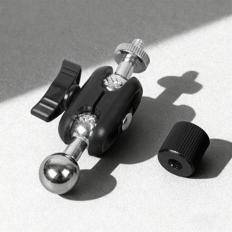 Plastic Metal Ball Head Adapter with 360 Rotation Capability for 1/4 to 17.4mm Conversion for Photography Vlog