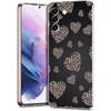 Gold Pink Rose Glitter Hearts Phone Case For Samsung Galaxy S24 Ultra S23 FE S22 S20 S21 5G S10 S9 Plus S10E S8 Soft Clear Cover