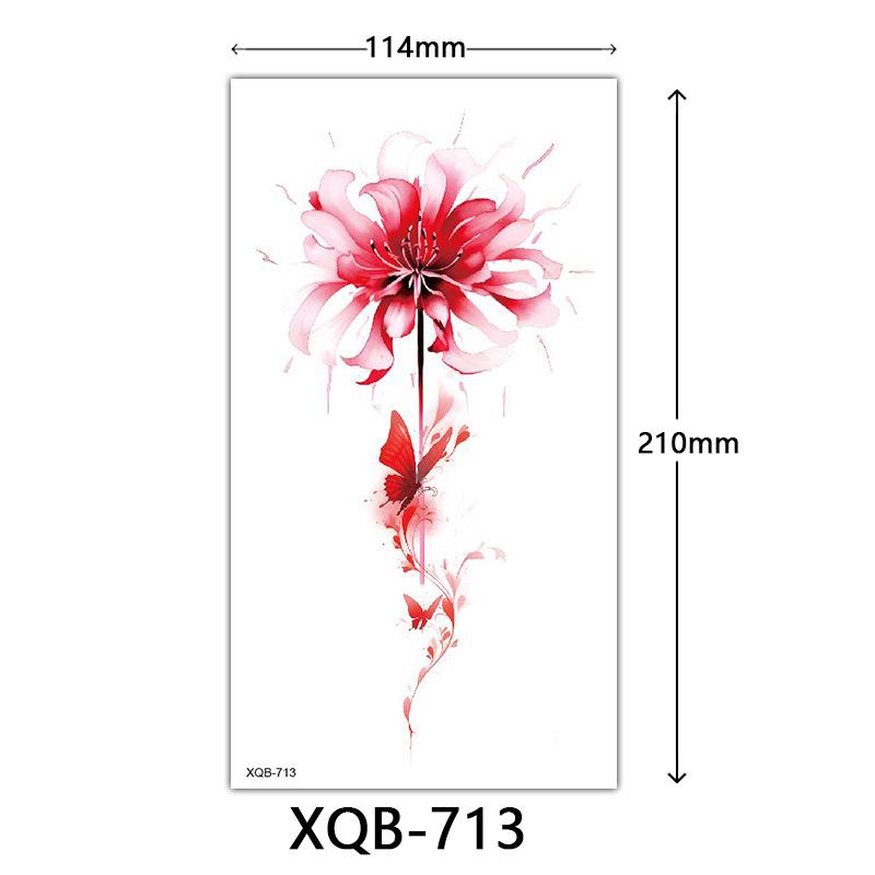 Small Full Arm Tattoo Sticker, Flower Letters, Plain Flower Tattoo Sticker Tattoo