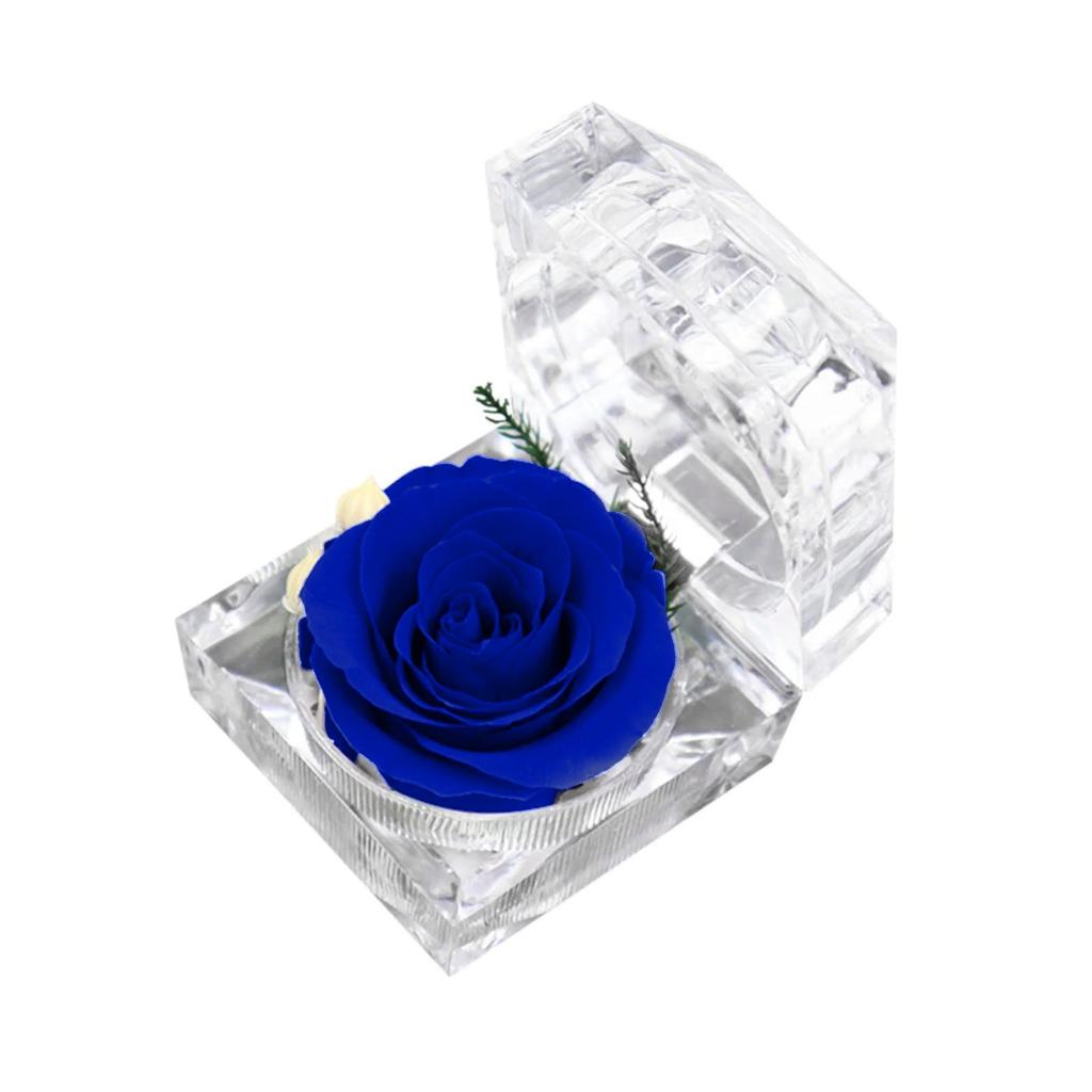 Artificial Realistic Beige Rose In Crystal Box Romantic Gift Valentine's Day Anniversary Home Decorations Unique Present