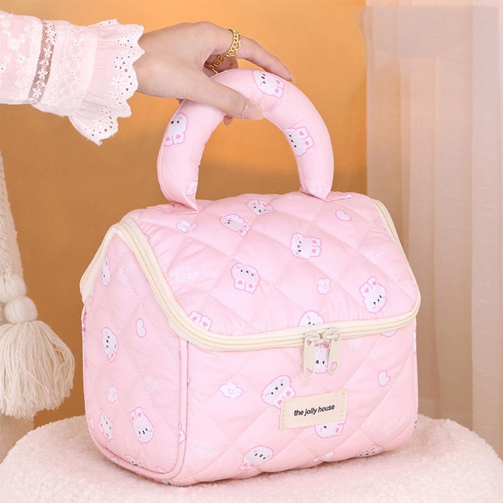 Yodilala New Cute Animal Print Cosmetic Multifunctional Large Capacity Cosmetic Storage Portable Travel Toiletry Pink Bunny Bag, Bag, Bag,