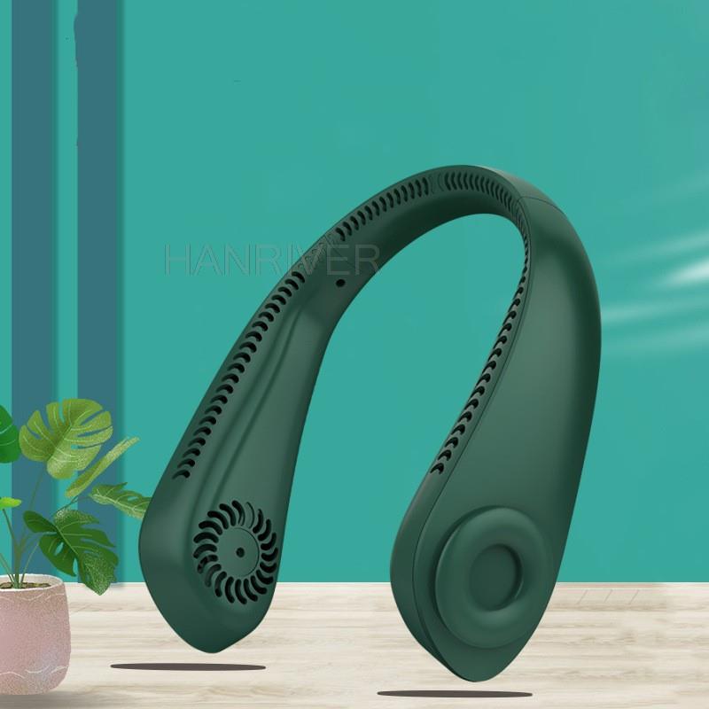 Mini Bladeless Fan Neck Fan 2000mAh USB Rechargeable Mute Sports 3-speed Adjustable Portable Fans For Outdoor Home Office Use