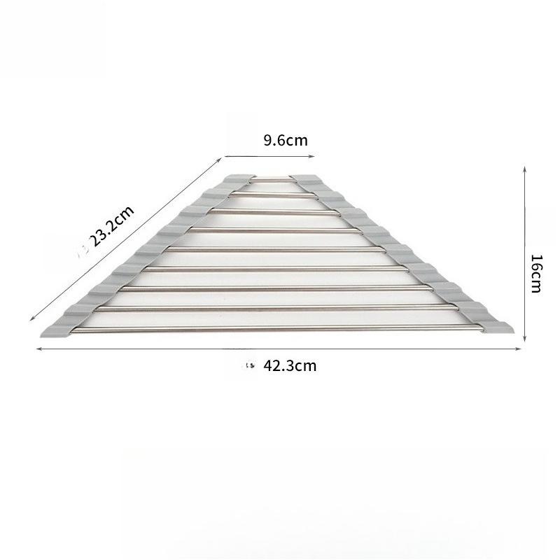 304 Stainless Steel Foldable Triangle Drain Rack Household Kitchen Sink Water Filter Rack Dish Storage Shelf