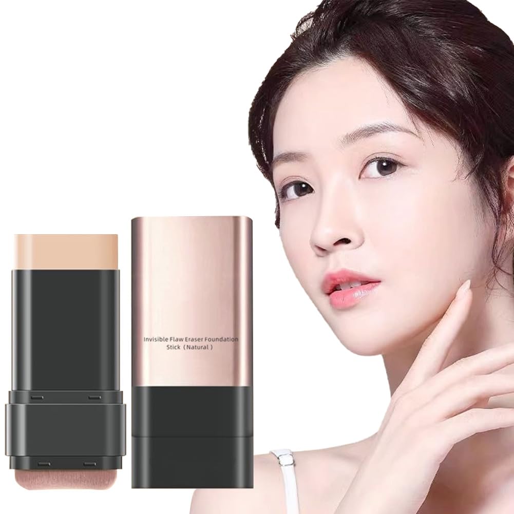 UNYOKE Korean Cosmetics Foundation Stick with and Foundation Stick with Brush Head Double Head Multiple Uses with One High Easy to Waterproof and High