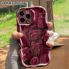 Phone Case: 2D Flat Design Suitable for iPhone 18 17 16 15 14 13 Pro Protective Case, Wine Red Berry, Perfect Christmas and Halloween Holiday Gift