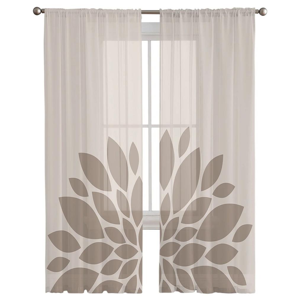 Perdele din tul cu flori Dahlia Sufragerie Bucătărie Perdele din șifon Dormitor Balcon Perdele transparentă Decor de casă la modă