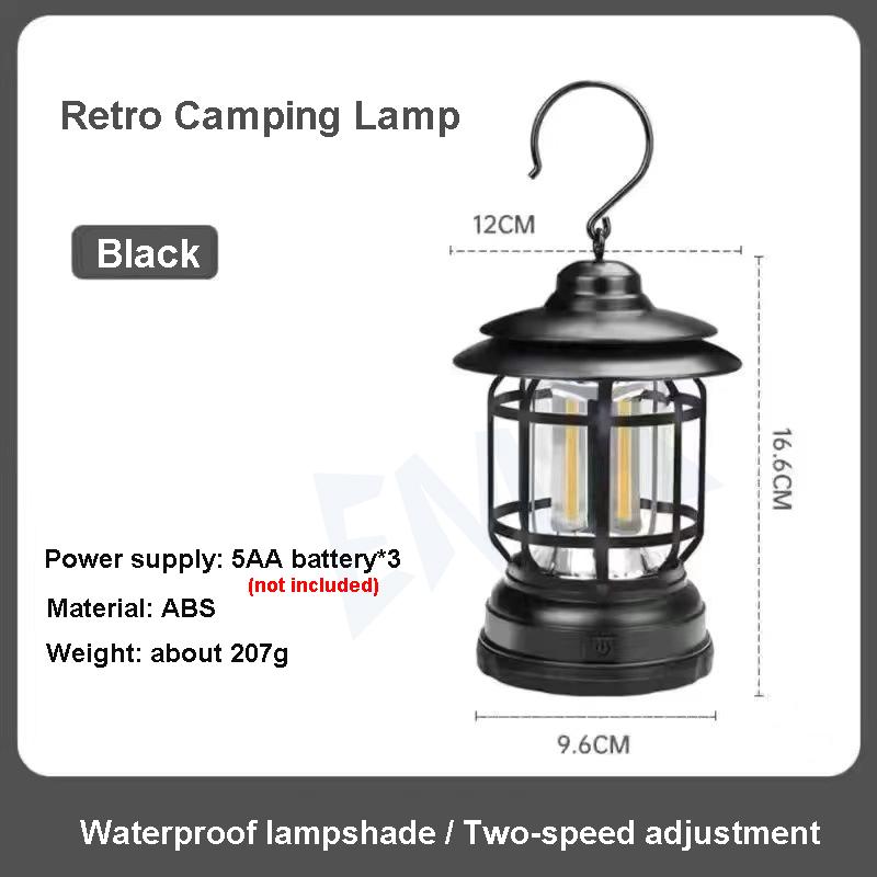 COB Camping Lights Outdoor Waterproof Horse Retro Tent Lighting Light for Garden Street USB Emergency Lamp Battery 600LM