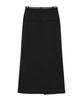 Dainit Belt Long Raw Skirt In Black