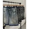 Y2K Streetwear Shorts Jeans Men Women Harajuku Hip Hop Gothic Masonry Retro Loose Denim Fitness Shorts Casual Basketball Shorts