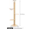 Large Solid Wood Sisal Cat Tree with Integrated Scratching Board & Climbing Platform