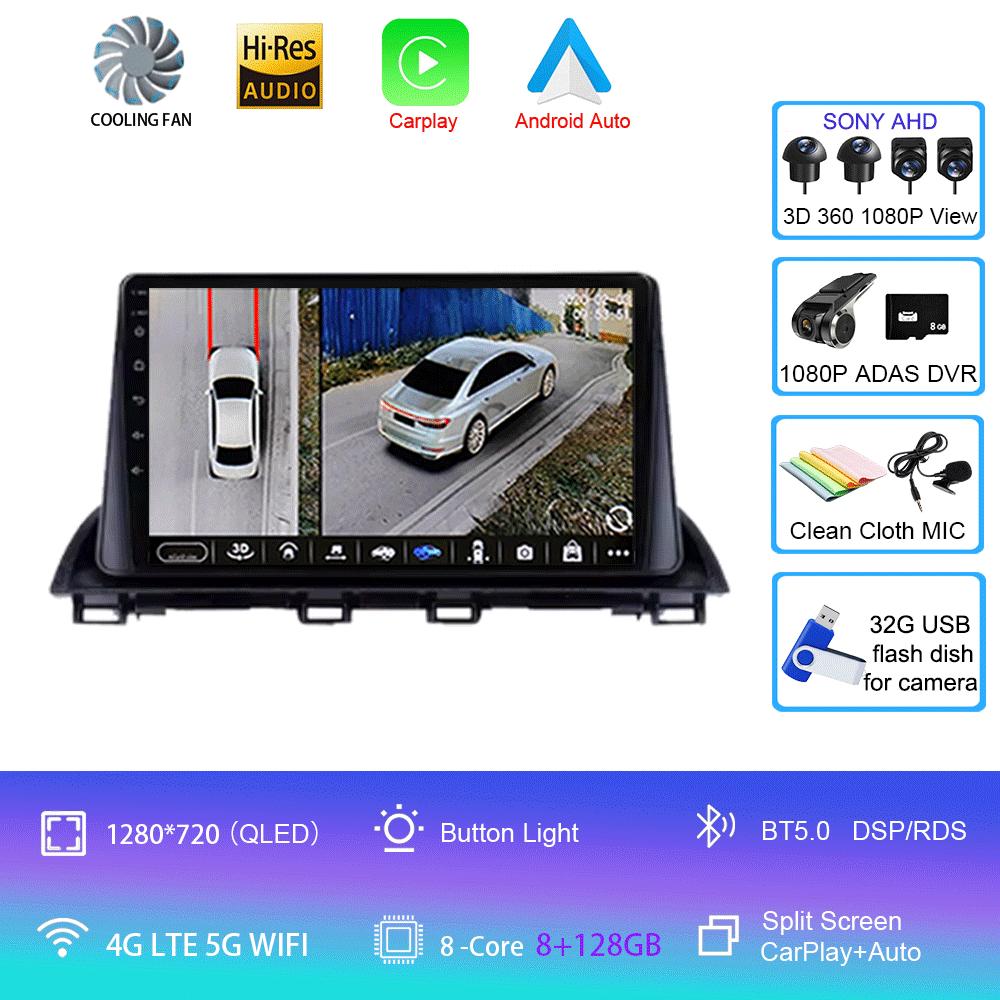 Android 14 Video Player Car Radio For Mazda 3 Axela 2013 - 2018 Multimedia Stereo Autoradio Carplay GPS Navigation 5G WIFI DSP