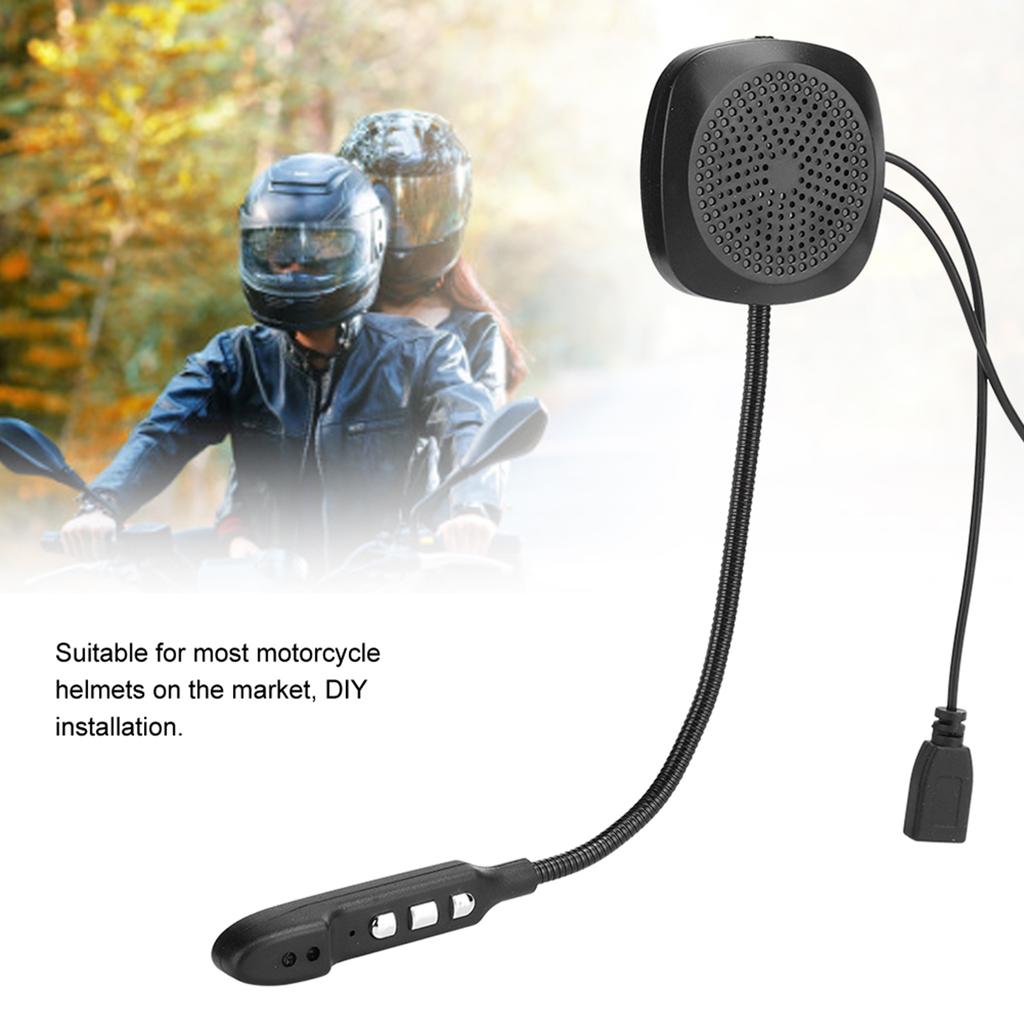 Bluetooth 5.0 Motorcycle Helmet Headset Stereo Hands Free Call Headphone with Mic