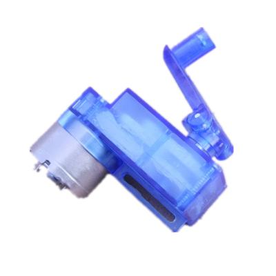 Gerador Manual Transparente Azul 310 para Motor Pequeno de 3V Iluminação Lâmpada LED Contas Mini Dinamotor Modelo Ventilador Acessórios de Brinquedo
