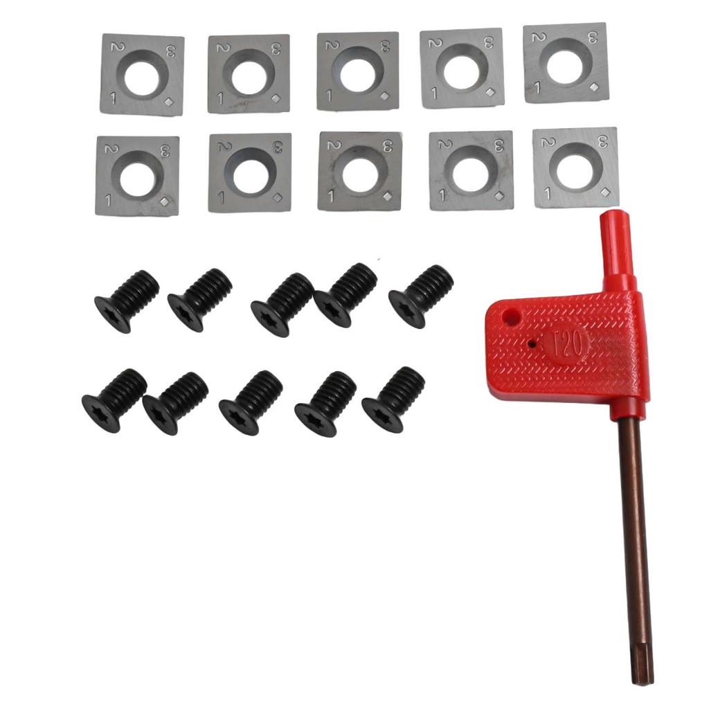10-pack Fyrkantiga Hårdmetallskär för Trä svarv Vändverktyg 15mm x 15mm x 2 5mm med 30 graders skärvinkel