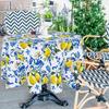 Zitronen Runde Tischdecke Italienische Zitronen Stoff Tischdecke Waschbar Frühling Sommer Tischdecke