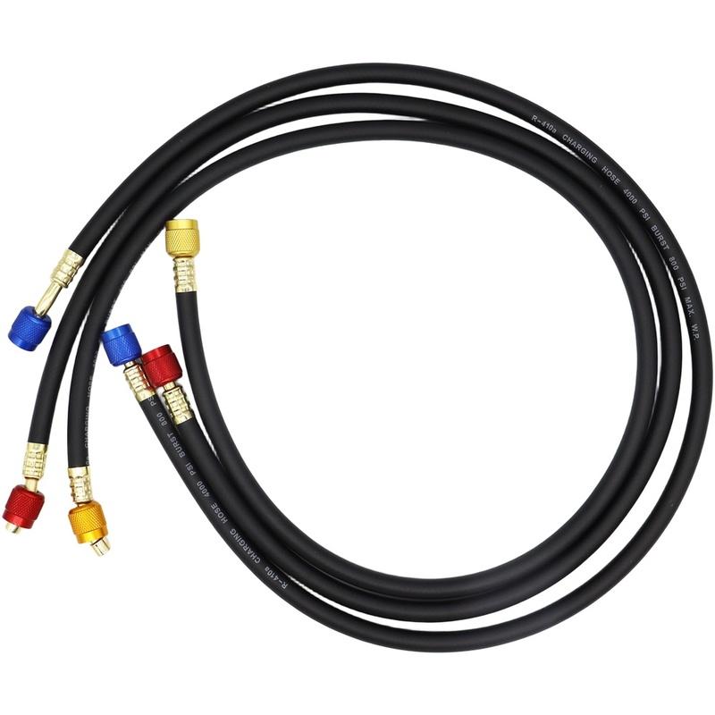 1M-1/4-5/16 / 1.2M-1/4-1/4" Hochdruck-Kühlmittel-Füllschlauch für R22 R134a Kühlmittelrohr-Ersatz