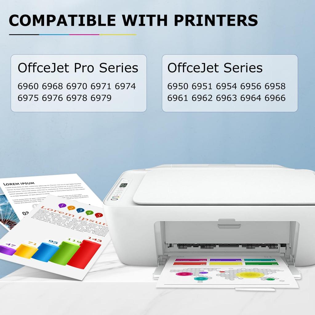 902XL Black Color Combo Pack Compatible Ink Cartridge Replacement for HP 902 XL 902XL (4-Pack) Work with Officejet Pro 6978 6968 6970 6968 6962 6975