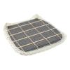 Decorative Seat Mat for Rattan Chairs Cotton Linen Chair Pad with Ties, Striped Plaid Comfortable Pads Patio Lace Trim, Breathable Dining Office Soft