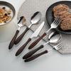 Abay Japanese Style Wooden Handle Stainless Steel Spoon Set