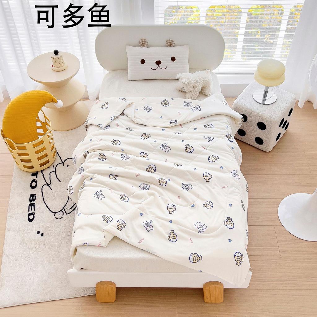 2024 New Children's Summer Quilt Knitted Cotton Summer Quilt Kindergarten Duvet Ice Cream Summer Quilt Airable Cover