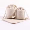 Cotton Linen Storage Bag Reusable Solid Color Sundries Underwear Household Drawstring Pouch Pocket Accessories