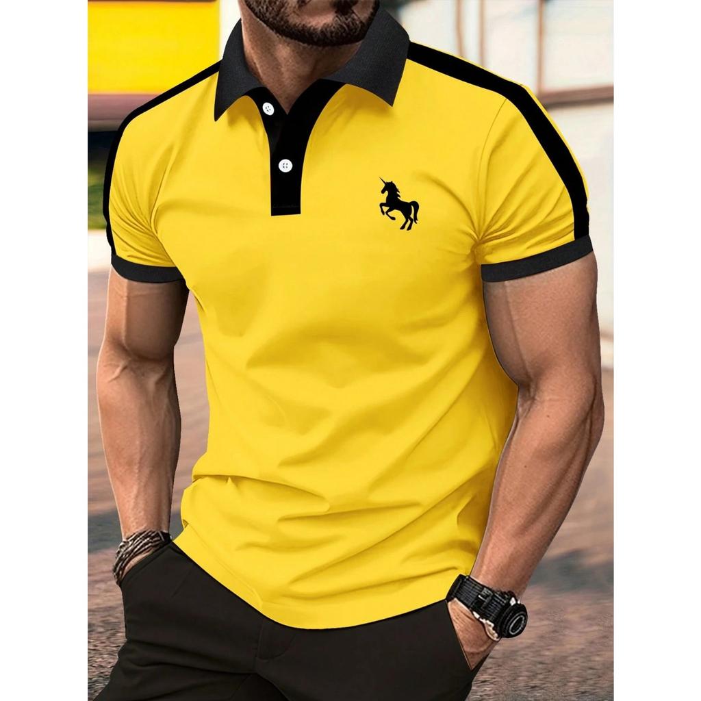 The new men's short-sleeved POLO shirt for summer 2026 fashionable breathable with 3D pattern printing