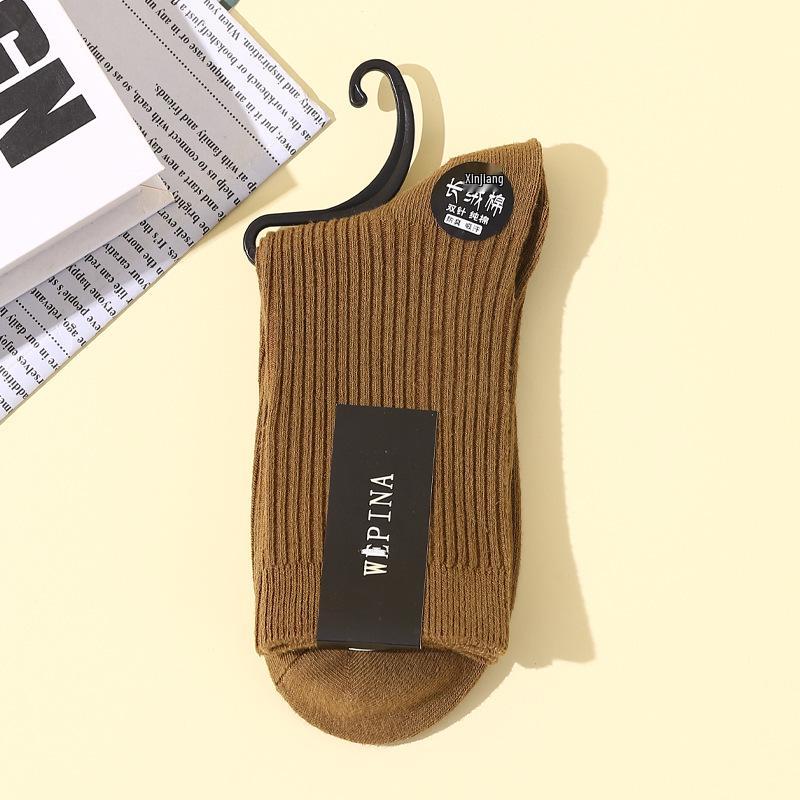 Men's Mid-Calf Cotton Socks - Odor-Resistant, Sweat-Absorbent, Ideal for Spring & Autumn Sports or Business Wear