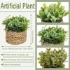 Green Artificial Plants Eucalyptus Grass Woven Small Potted Plants Grass Mound 11cm PE Material Home Decoration
