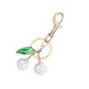 Glitter Cherry Bag Charm Key Rings Cherry Bag Ornament Key Rings Clip Resin Metal Elegant Purse Hanging Accessory