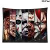 Horrorfilm-Serie Wandteppich Ästhetischer Wandbehang Bedruckter Stoffdecke Dekorative Wandteppiche für Schlafzimmer Wohnzimmer Heimdekoration