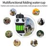 Opvouwbare siliconen waterfles met voetbal-/basketbalmotief, waterfles voor kinderen/studenten die buitensporten beoefenen.. Ondersteunt massamaatwerk