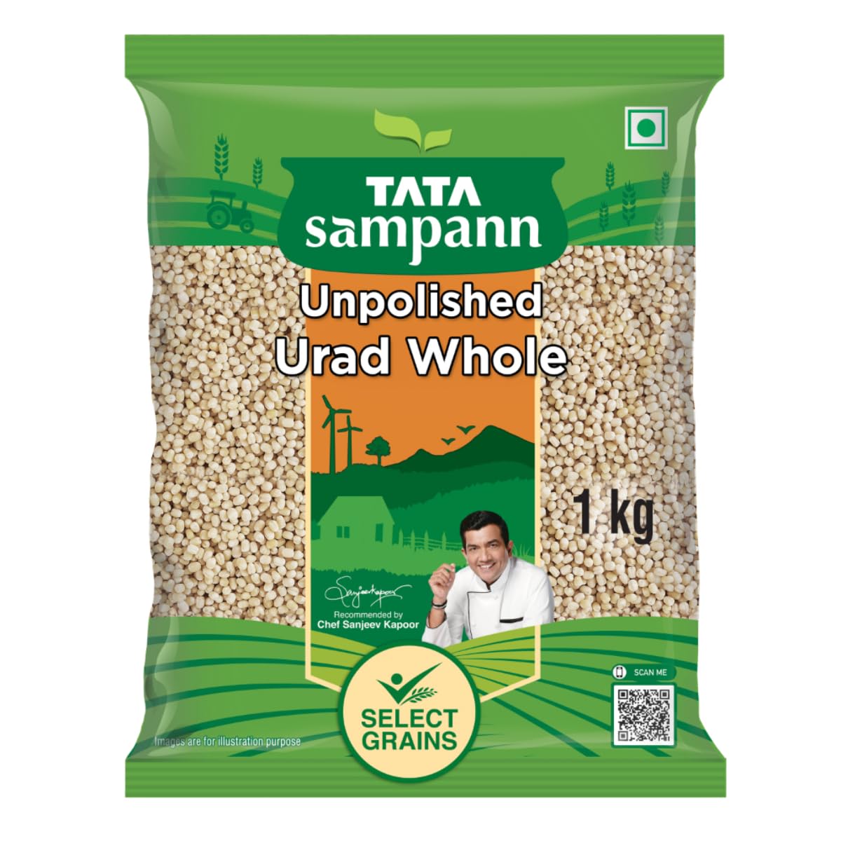 

Tata Sampann Unpolished Urad Dal Whole 1kg Premium Black Gram Dal for Healthy Meals Cooking