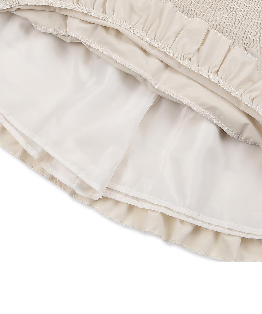 Canvas Betty Boop Frill Mini Tutu Skirt_Beige