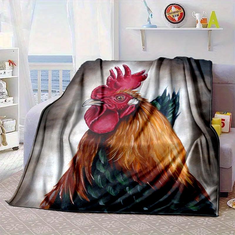Hahn Im Vintage-Garten Decke Flanelldecke Überwurfdecke Sofabezug Decke Weiche Premium-Decke Picknickdecke Fernsehendecke Geschenke