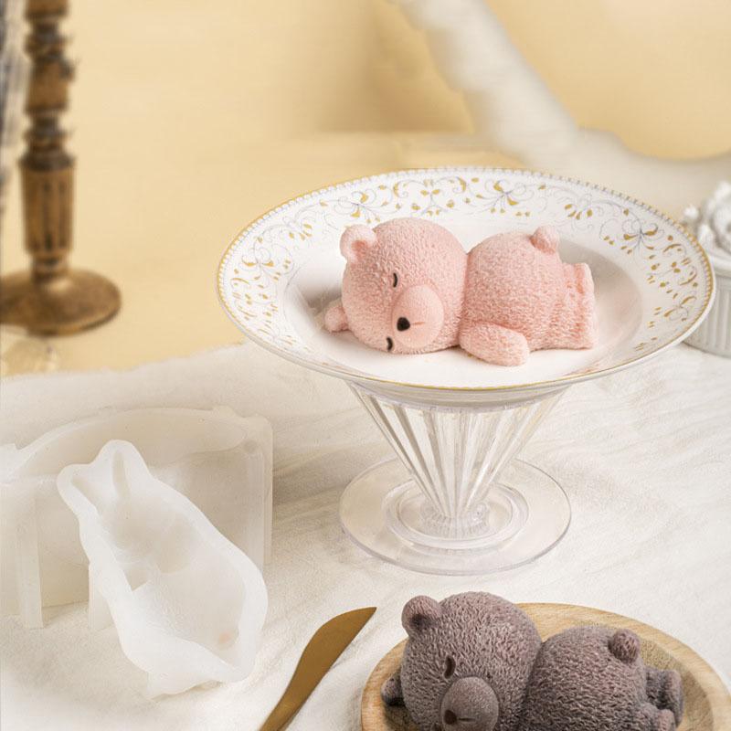 1Pcs Sleeping Bear Design Silicone Cake Molds Mousse Mould Food Grade Dessert Baking Tools Kitchen Supplies Kichen Bakery Diy