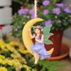 Resin Elf Sculptures Realistic Swing Figurines for Home and Outdoor Garden Patios Decors