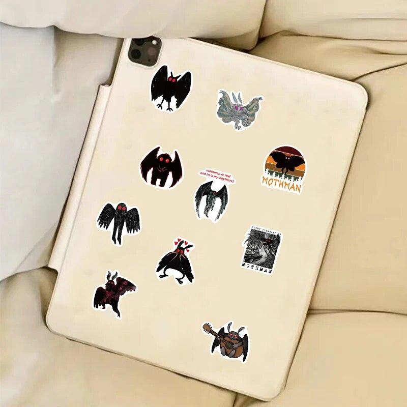 10/50PCS Cute Cartoon Mothman Stickers Creepy Graffiti Stickers for DIY Luggage Laptop Skateboard Bicycle Stickers