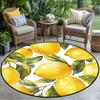 Lemon Design Round Area Rug, Soft Floor Mat for Living Room Bedroom and Dining Room, Valentine and Easter Spring Decor