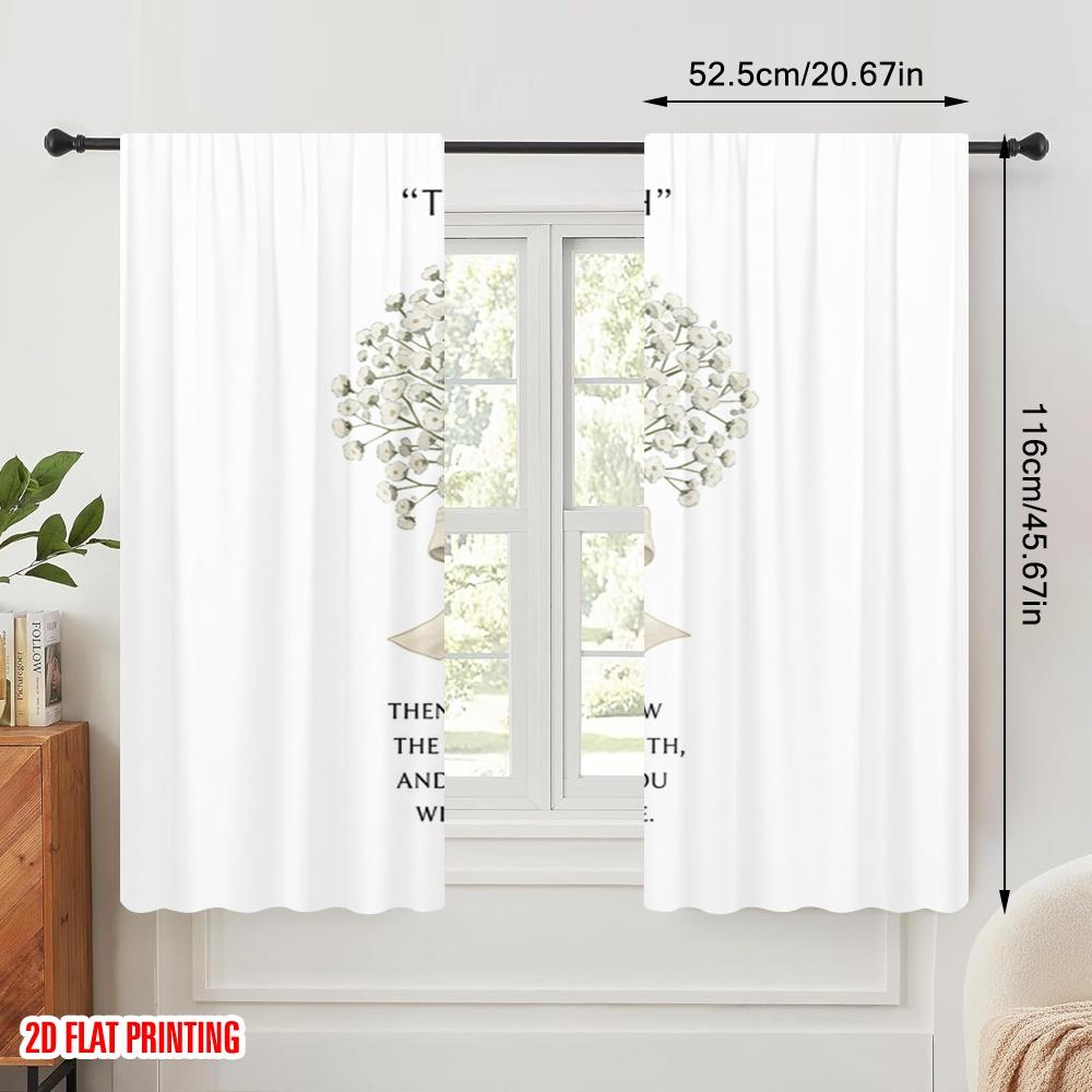 2pcs 2D Flat Printing Drapes Bouquet Truth Freedom Fabric Without Electricity 0 for Wall Art Party Decoration