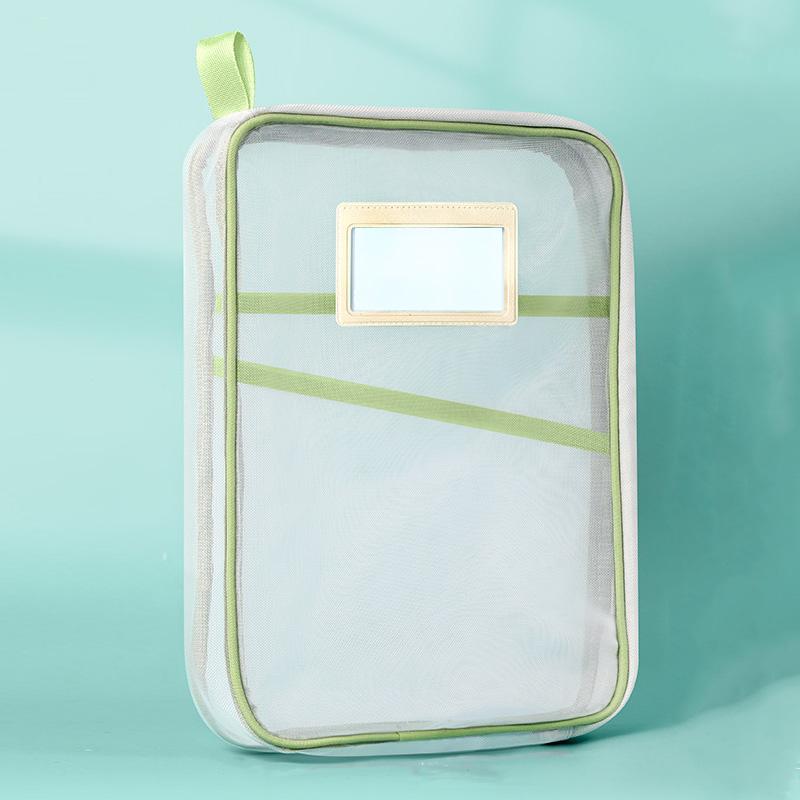 A4-Aufbewahrungstasche für Schreibwaren, Ordner, Schul- und Bürobedarf, Schreibwarentasche, doppellagige Netztasche mit Reißverschluss, Organizer mit großem Fassungsvermögen