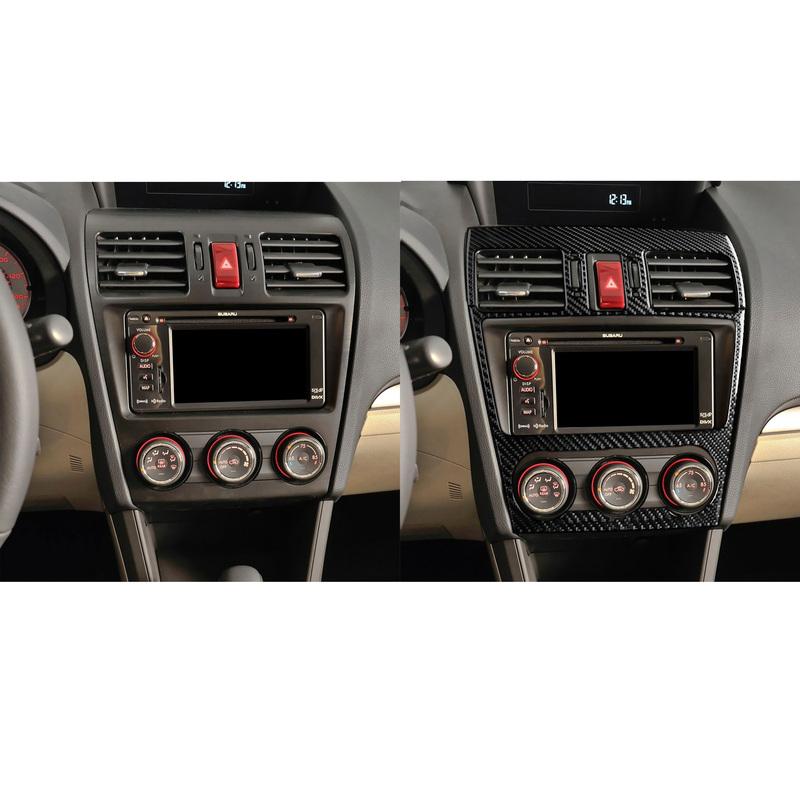 Carbon Fiber Air Vent CD Raido Panel Car Interior Accessories Cover Sticker For Subaru Impreza 2012—2016 XV Crosstrek 2013—2017