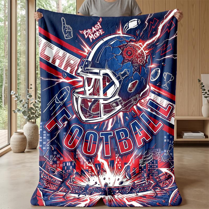 Football Color Explosion Theme blanket Lightweight Warm Flannel Blanket Decorative Throw Blanket for Home Decoration