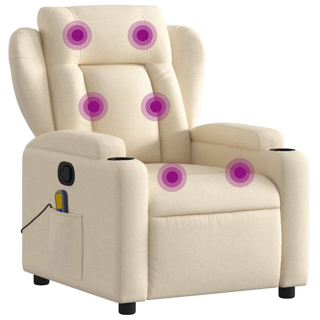 Massage Relax Chair Cream Colored Fabric