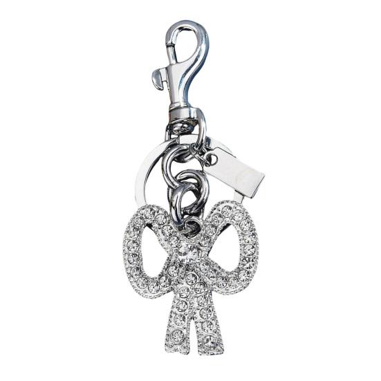 

Keychain Pendant Sparkling Rhinestone Bow Design Key Chain with Thickened Alloy Lobster Clasp Car Keychain Accessory срібний