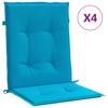 Garden Chair Cushions for Low Back Chairs 4 Pcs Blue 100 X 50 X 3 Cm