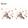 Winter Snowflakes Candy Decor Cute Christmas Owl Window Sticker, Snowy Branch Glass Decal, Waterproof Self Adhesive Seasonal Wall Art Xmas for Holiday