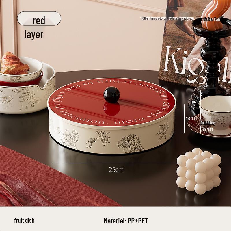 Retro Style Snack and Fruit Bowl - Large Capacity with Divided Sections for Home Decor